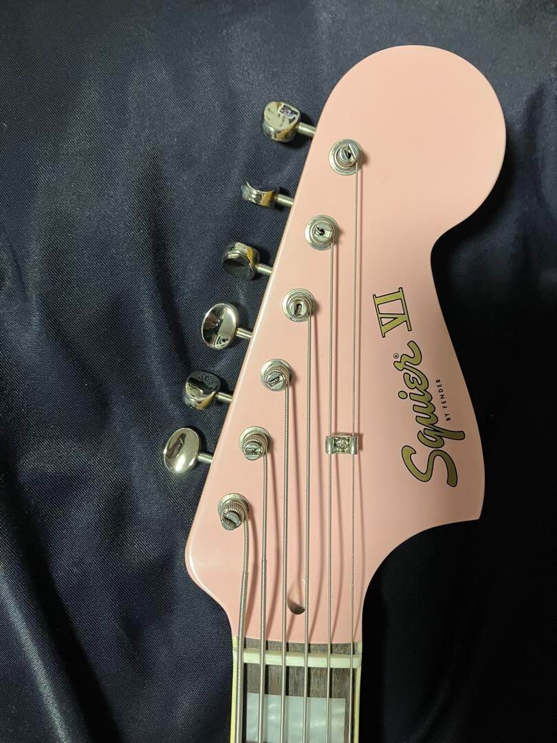 Squier Bass VI FSR Shell Pink Offset 6-String Short Scale w