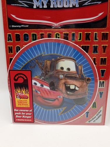 Boys Bedroom Sign An Hanger New Disney Cars Foiled Stickers Sheet Customisable - Picture 3 of 5