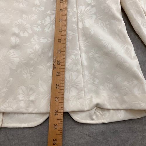 California Looks Jacket Women 10Petite Ivory Damask Gold Buttons VTG 90s Formal - Picture 11 of 13