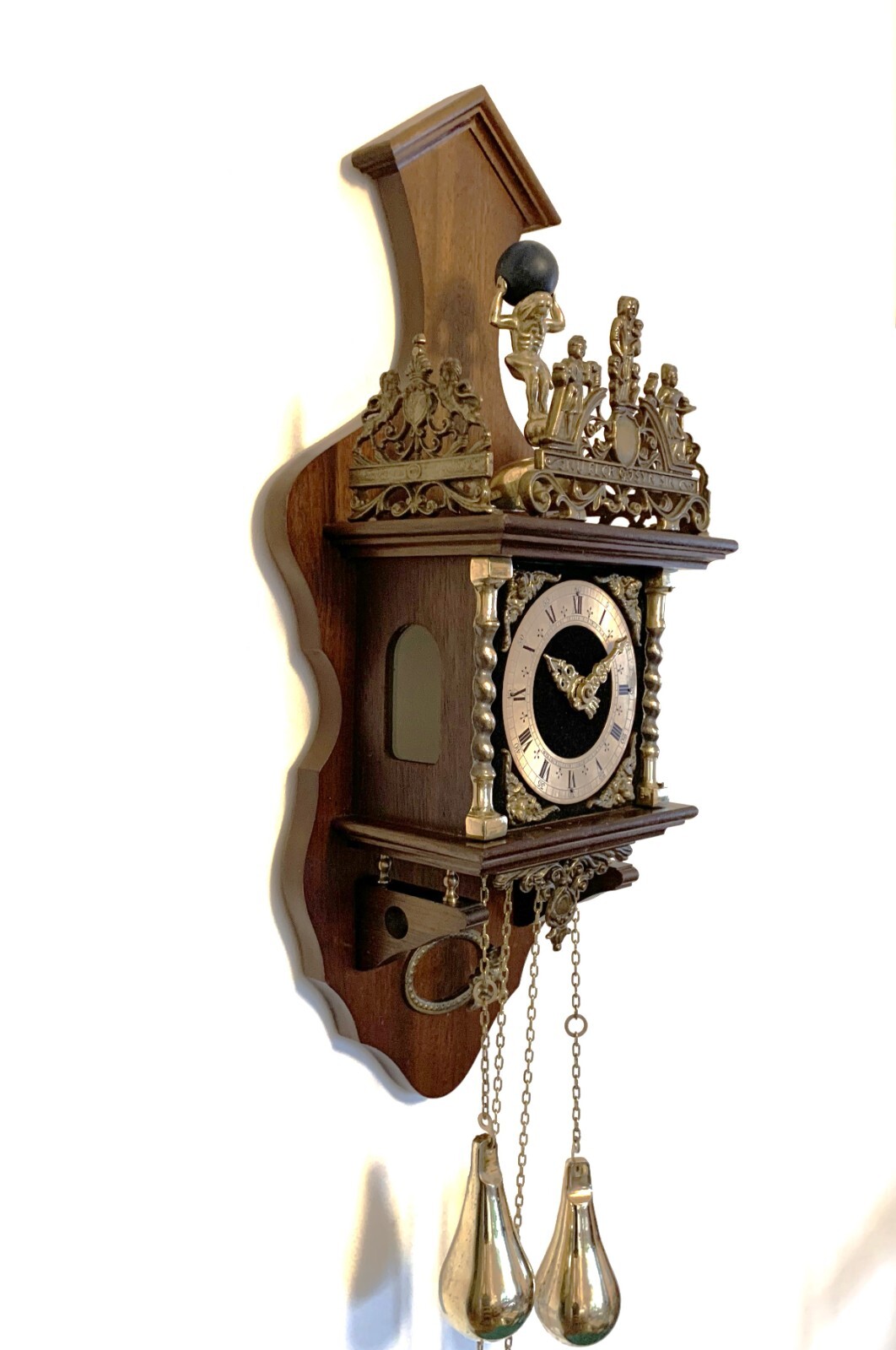 Vintage Zaanse Nu Elck Syn Sin Wall Pendulum Dutch Clock Restored