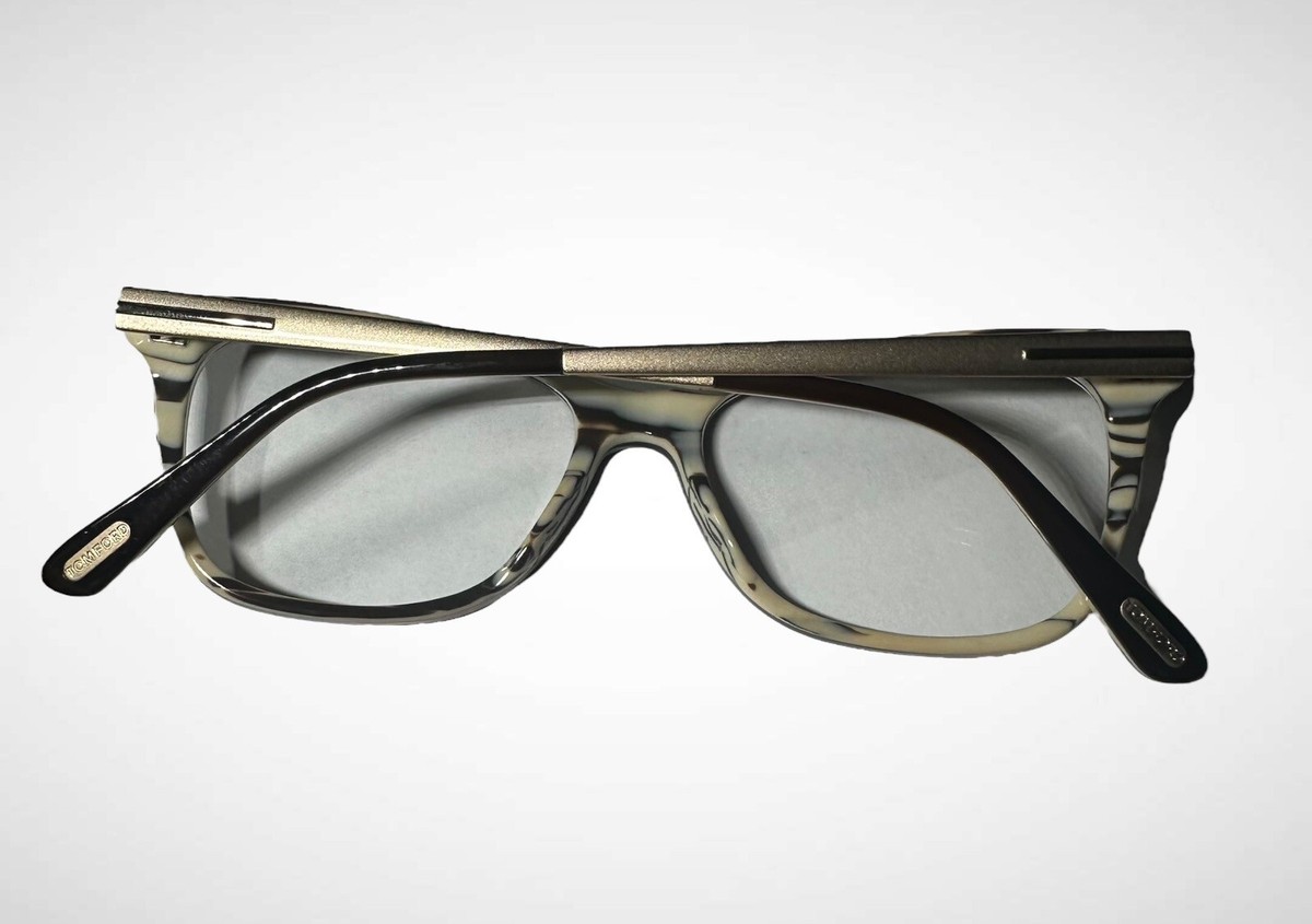 TOM FORD TF 5353 050 Brown On Ivory Horn/Matte Gold Eyeglass  display picture 1
