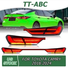TT-ABC LED Tail Lights For Toyota Camry 2018-2024 Smoke Rear Lamps Trunk Lights
