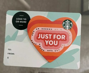 2020 Starbucks Gift Card Valentine’s Day ‘Just For You ...