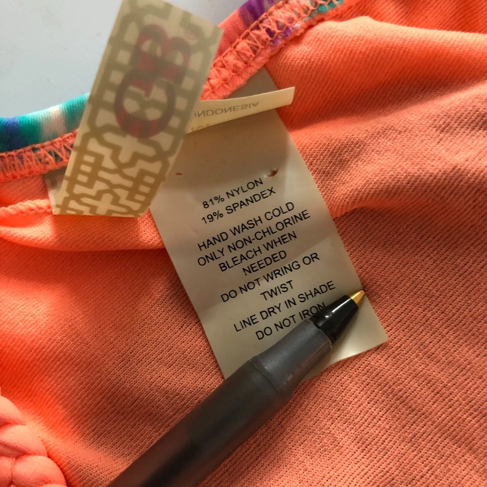 GB цветной бикини верхний плетеный назад с ремешками съемные чашки с бретелью через шею кисточки M - Изображение 4 из 4