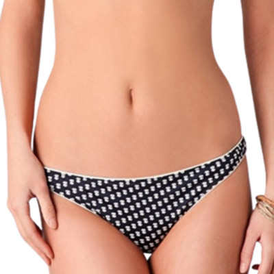 Tory Burch Normandy Bowties Fil Coupe Piped Printed Swimsuit Bikini Bottom L