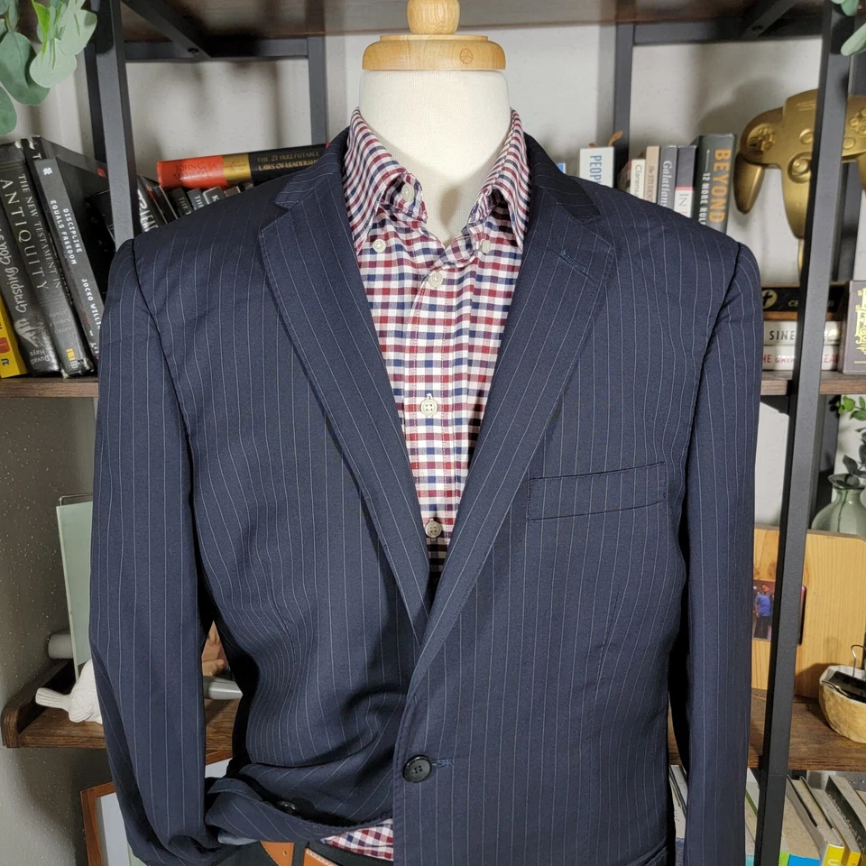 Givenchy Men's Sport Coat Blazer MODEL GF2022PP220 Striped Black Wool Size 46R - Image 2 of 4