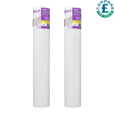 Fibreglass Rendering Render Mesh 50sqm 160g/m2 4x4 mm Drywall Master Pack of 2 - Image 1 of 4