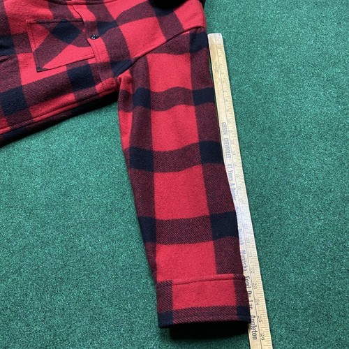 Giacca lana pesante vintage uomo L rosso nero 60S 70S trapuntata Mackinaw Cruiser USA - Foto 9 di 9