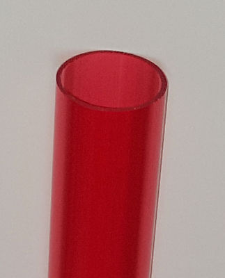 1 Pc 1 OD x 3/4 ID DIAMETER CLEAR RED ACRYLIC PLEXIGLASS LUCITE