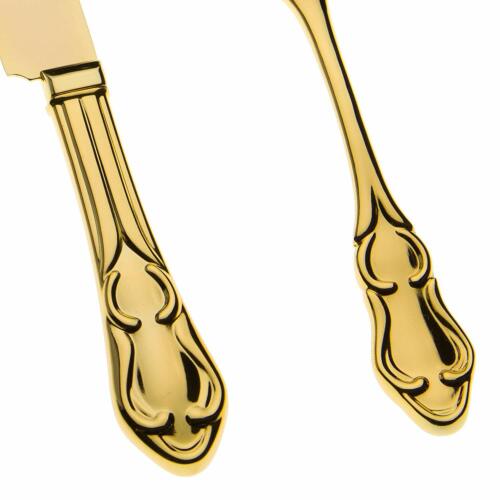 Gold Hochzeitstorte Messer & Servier Set, Vintage Kuchen Schneideutensilien (Gold) - Bild 3 von 5