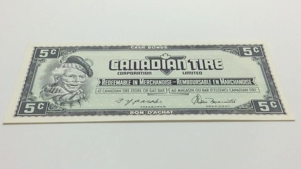1974 Canadian Tire 5 Cents Uncirculated Banknote CTC Gas Bar Cash Bonus D200 - Image 3 of 4