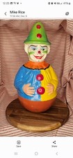 Large antique Schoenhut, 15", MUSICAL colorful papier m ch , Roly Poly Clown toy