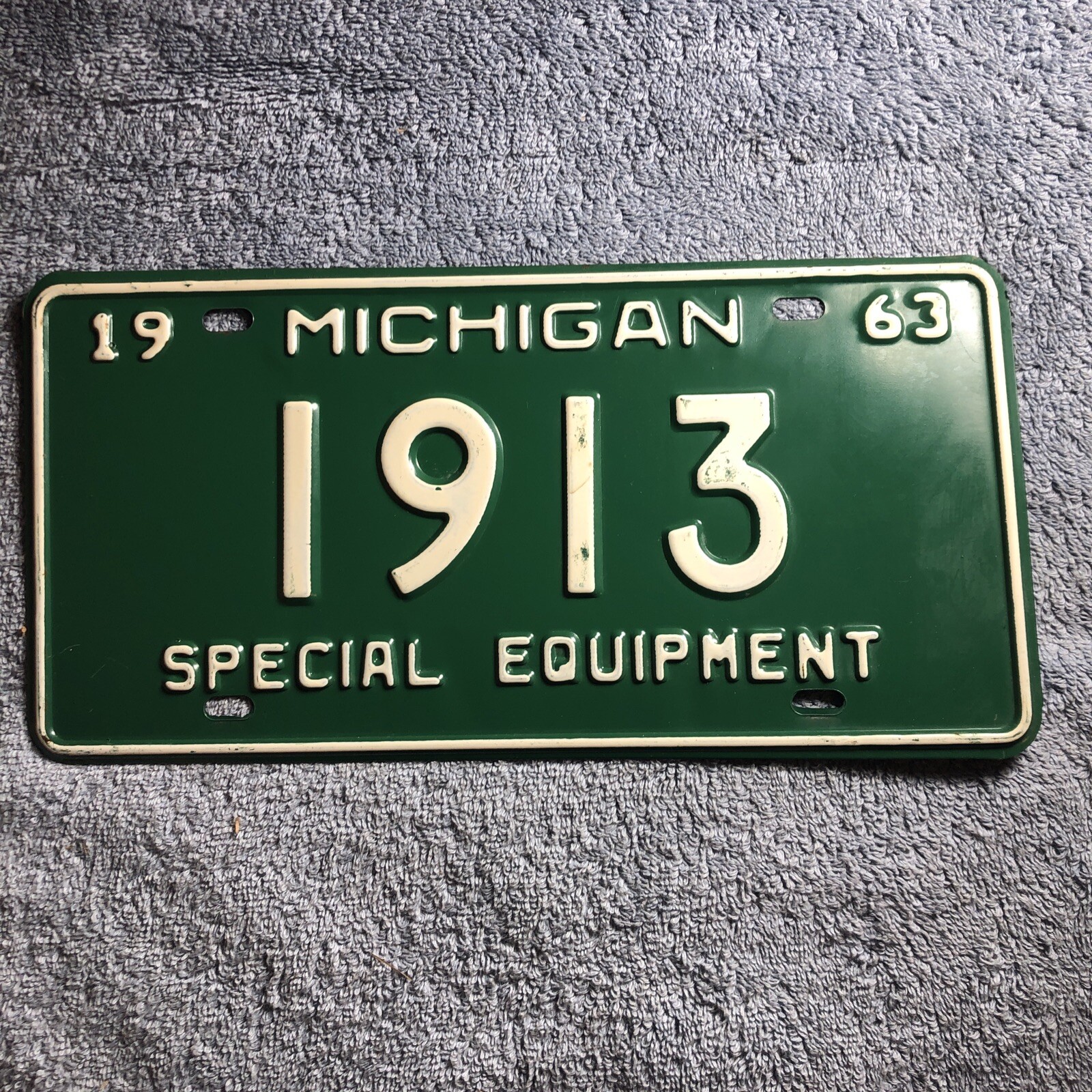 1963 Michigan Special Equipment License Plate 1913 eBay