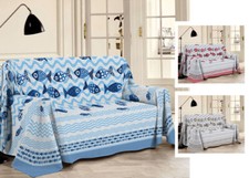 Telo Arredo Multiuso Linea Pensieri Delicati In Cotone Disegno Pesciolini