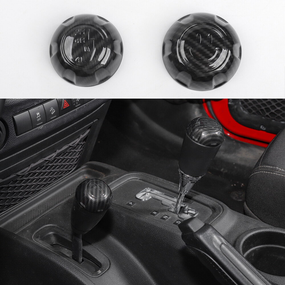 Gear Shift Drive Mode Knob Trim Decor Cover For Jeep Wrangler JK 2011-17 Carbon 