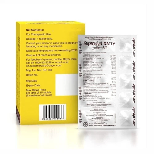 BAYER Supradyn Daily Multivitamin Tablets with Minerals For Men & Women - Picture 2 of 8