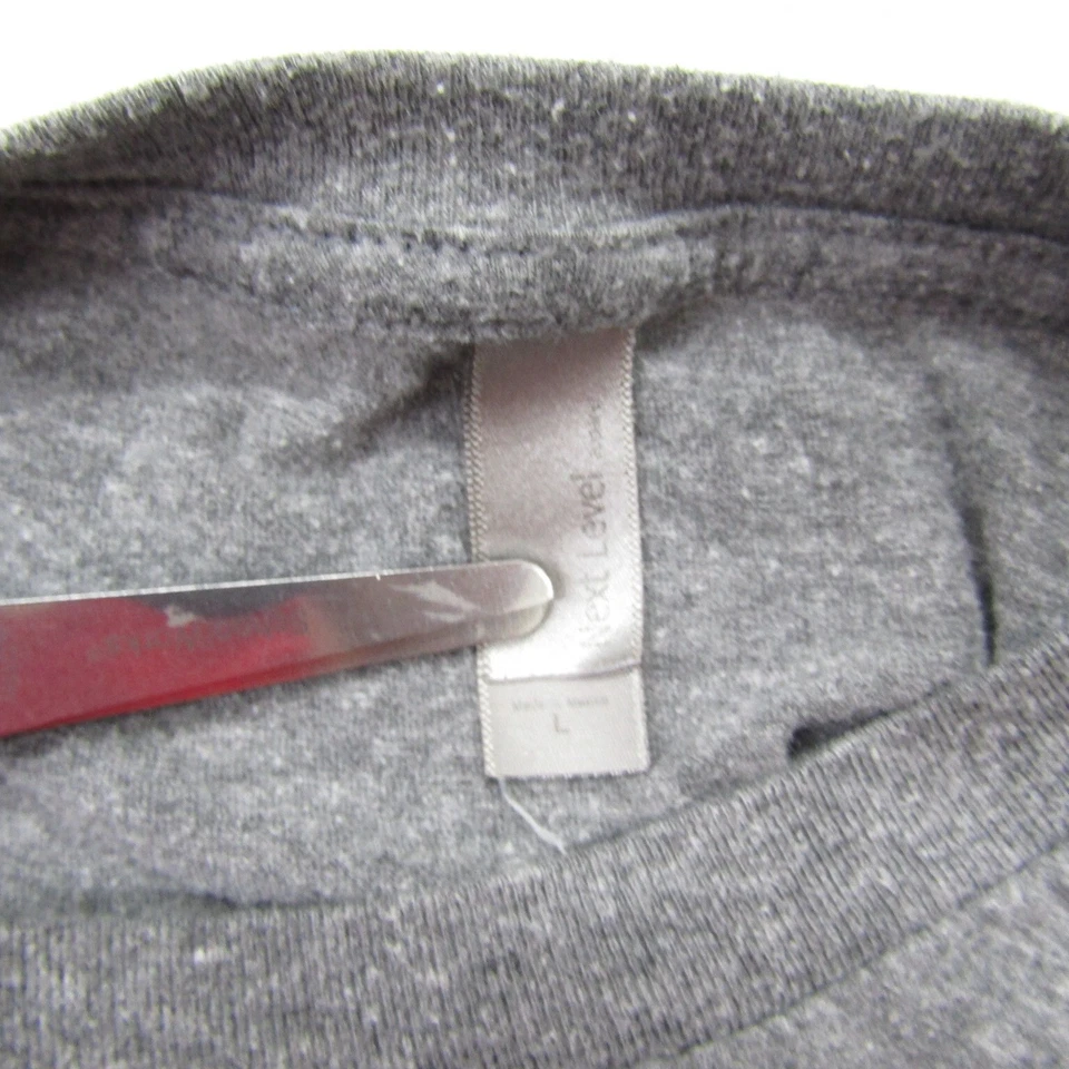Top Camisa Blusa Mujer Talla L Gris Manga Corta Cuello Redondo Pullover Preppy Foto 4 de 4