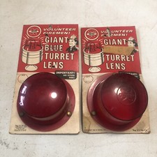 1960S Fire Truck Volunteer Fireman Giant Turret Lens With A Display Card Pair
