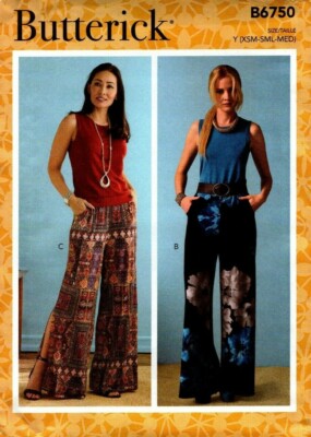 Butterick Sewing Pattern 6750 B6750 Womens Pants Size XSM-SML-MED NEW ...