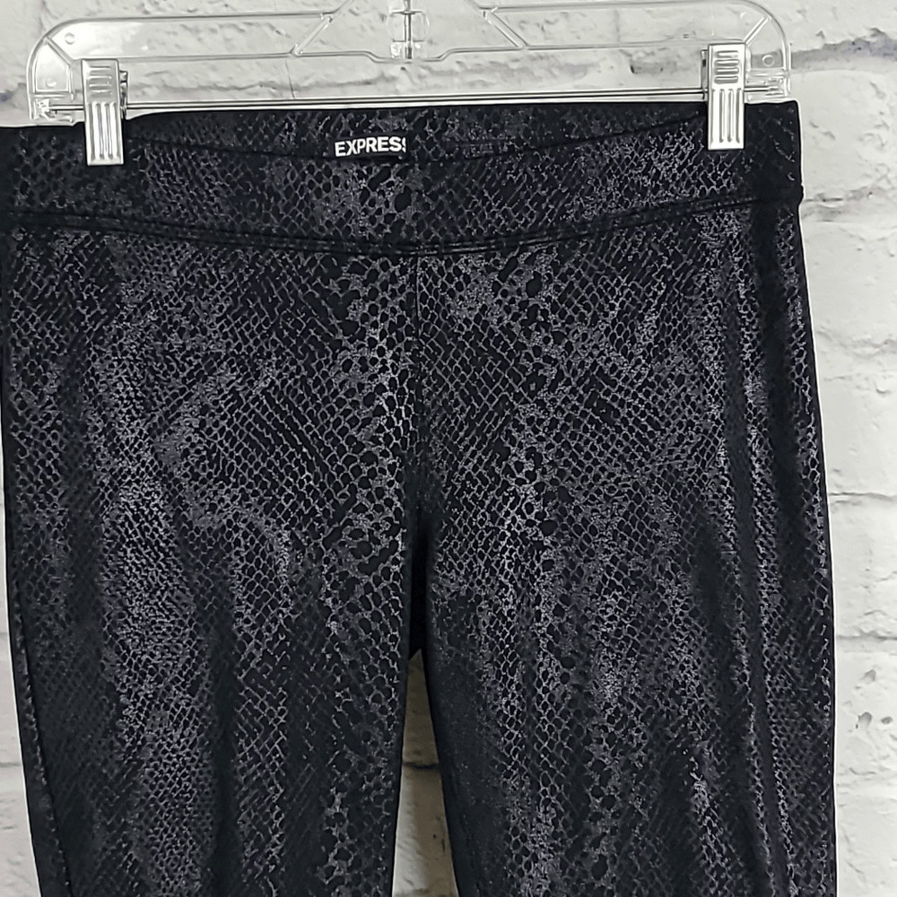 Express Black Python Shiny Snake Skin print Pull … - image 6