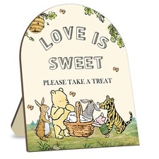 Classic Pooh Love is Sweet Please Take A Treat Sign, Winnie Decor Bridal Show...