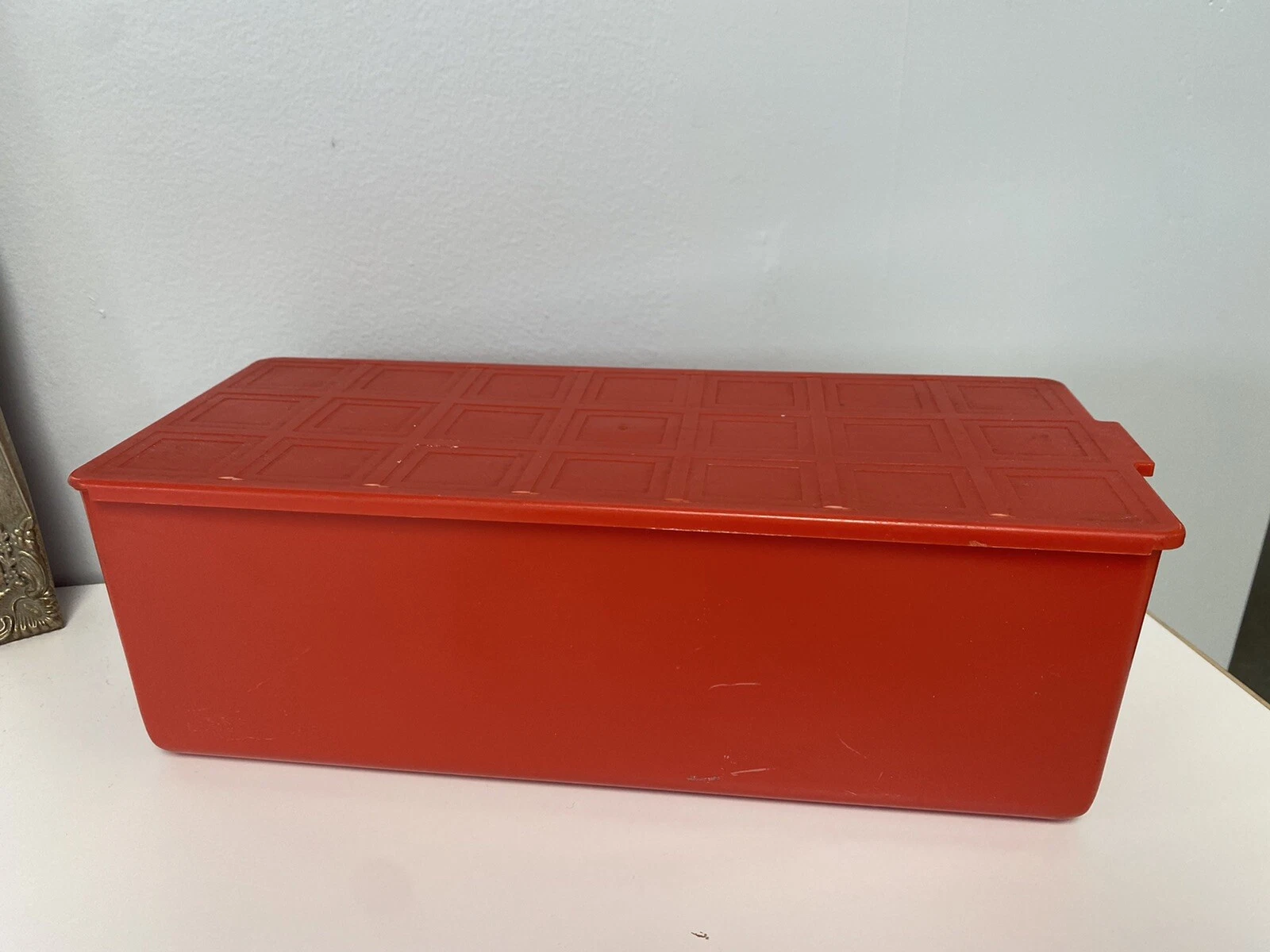MCM vintage red streamline bread box