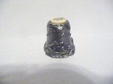 THIMBLE VINTAGE PEWTER ADMIRAL Z WHALING SCENE W/BOVINE HORN SCRIMSHAW P GALLEON