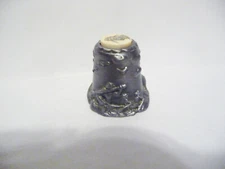 THIMBLE VINTAGE PEWTER ADMIRAL Z WHALING SCENE W/BOVINE HORN SCRIMSHAW P GALLEON