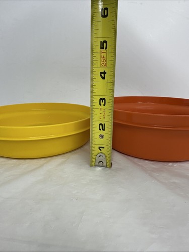 Vintage Tupperware set of 2 In 1 Bowl Orange Yellow W/Lid 1207 1253 1206 Harvest - Picture 11 of 12