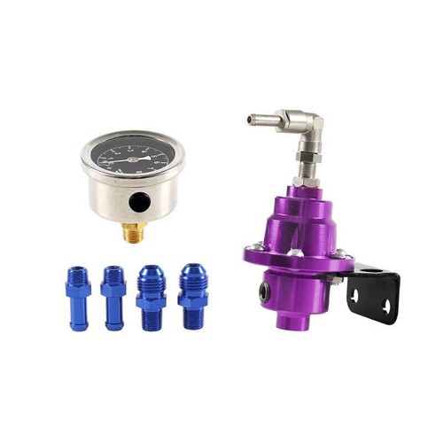 Universal Adjustable Fuel Pressure Regulator with Oil Gauge and End Fitting - Picture 5 of 13