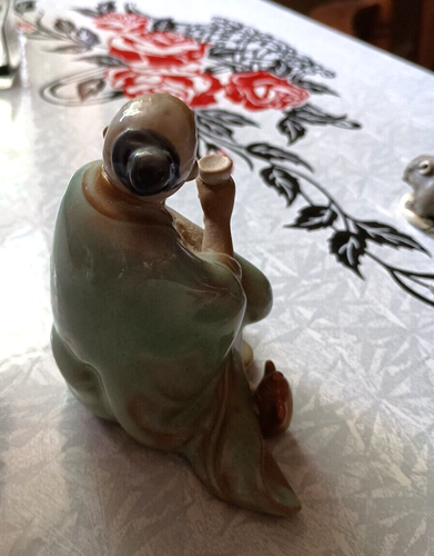 Asian/Chinese Glazed Stoneware/Clay Figurine Man from Shiwan, Guangdong Numbered - Picture 4 of 6