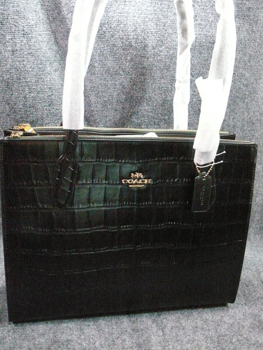 Coach Nina Tote Croc Purse Handbag Black Original Packaging NWT | eBay