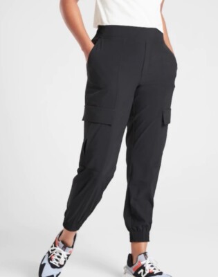 ATHLETA Chelsea Utility Jogger High Rise Cargo Pant Women s Size 6 Black NWOT