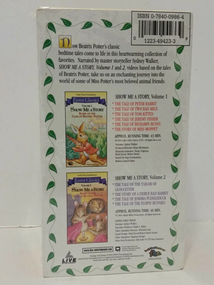 Show Me A Story - Based on the Tales of Beatrix Potter (Box Set, Vol. 1 & 2) VHS - Image 2 of 3