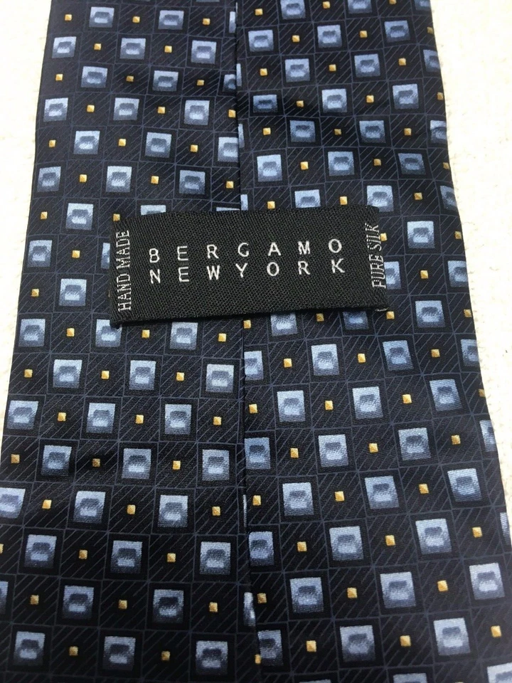 BERGAMO CORBATA HOMBRE AZUL MARINO CON AZUL Y DORADO 4 X 60 Foto 4 de 4