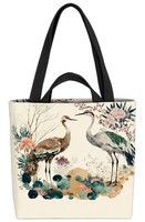Kranich Asien Vogel See Tasche Japan Kunst Blumen Blumenmuster Ornamente VöGel