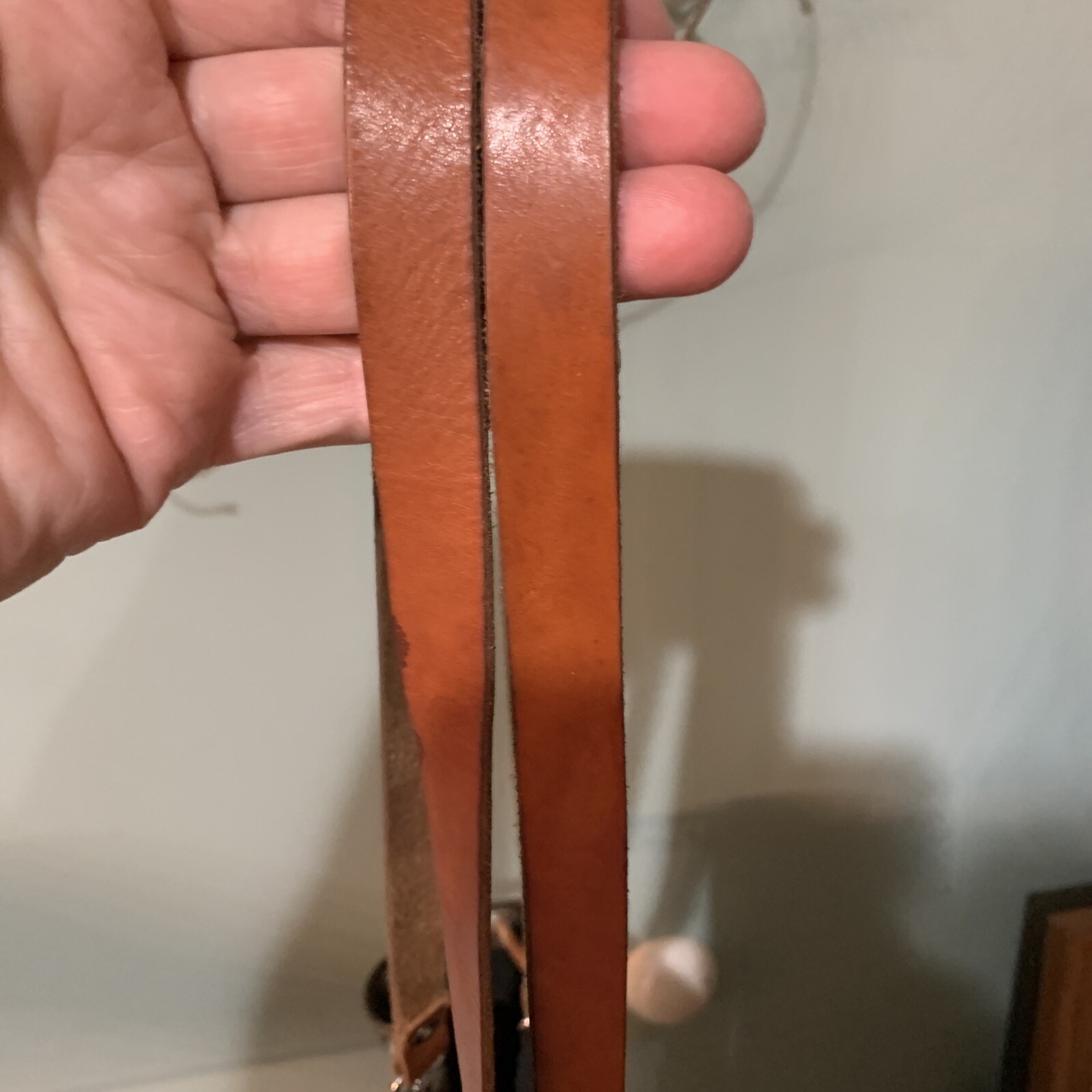 Large handcrafted artisan made leather drawstring… - image 2