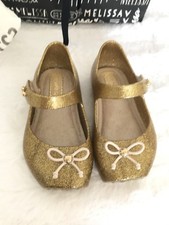 Mini Melissa Ballet Gold Glitter -Size 5