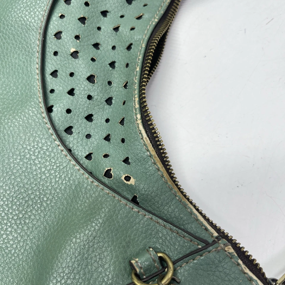 CHALA Sweet Hobo Teal Green Shoulder Bag Tote With Flower - Image 4 of 4