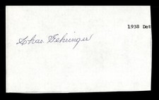 Charles Gehringer Autographed 3x5 Notebook Page