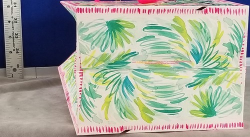 NEW Sm KEEP It PINK & Green LILLY PULITZER Ribbon Handle SHOPPING BAG w.GOLD Sig - Picture 5 of 6