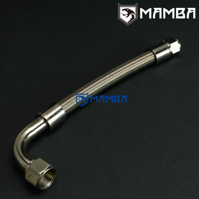 MAMBA -10 AN 3/4'' Turbo Braided Stainless Steel teflon hose PTFE Str-90Deg 15cm