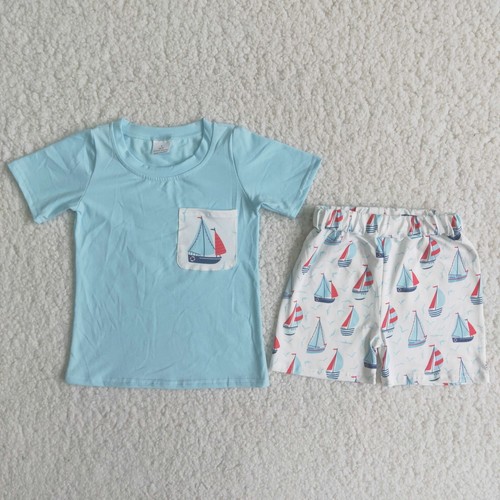 Summer Toddler Baby Boys Outfit Cowboy Rodeo Shorts Clothes Set - Picture 6 of 10