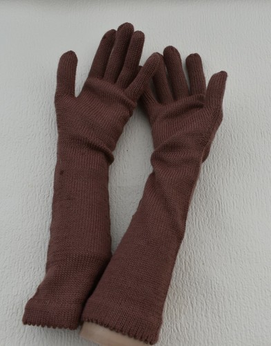 Knitted women long elbow gloves, size M full fingers gloves,wool arm warmers - Picture 24 of 24