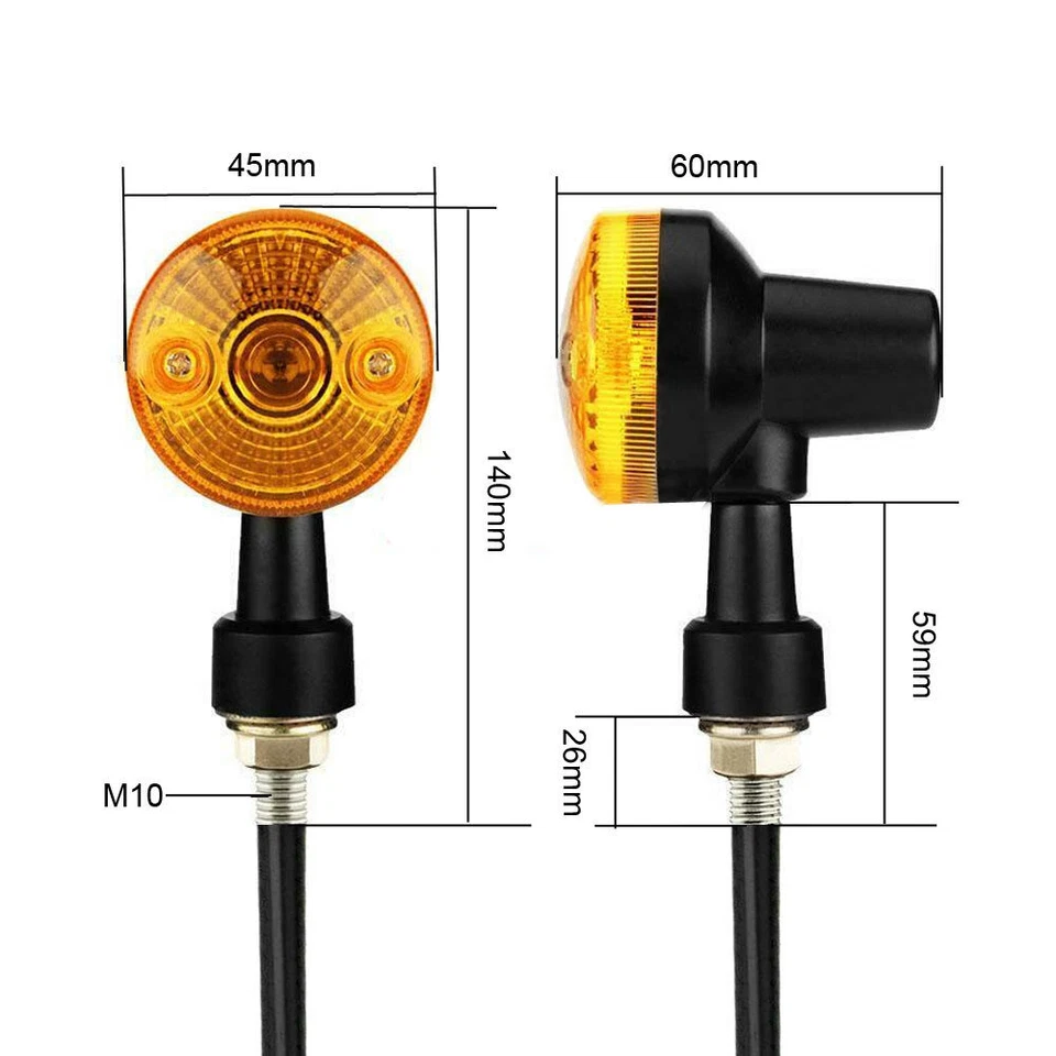Intermitente de luz indicadora de señal de giro para motocicleta 4 piezas para Kawasaki Suzuki Honda Foto 3 de 4