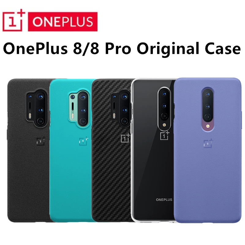 Original Official OnePlus 8 8 Pro Sandstone Bumper Cyan Karbon Case Back Cover  - Image 2 of 4