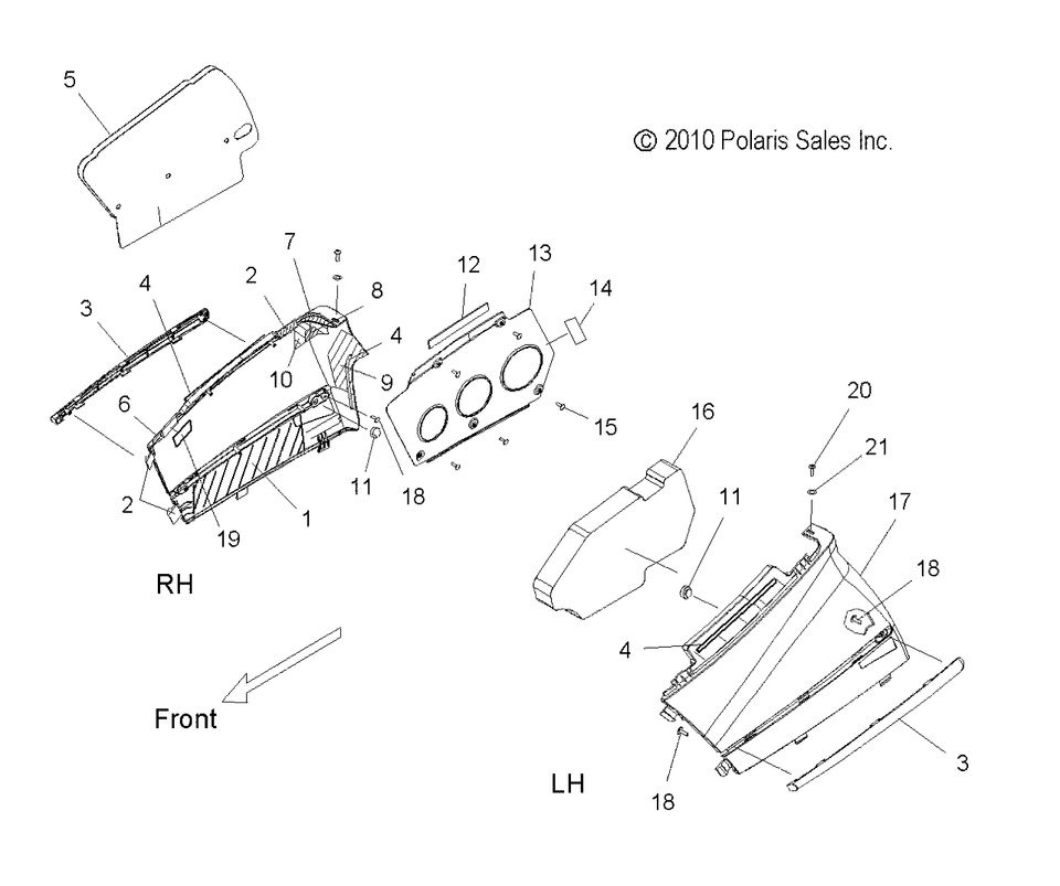 Polaris Side Panel Assembly, Left, SDI, Black, Genuine OEM Part 2633971 ...