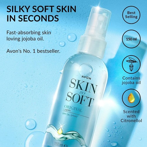 3 x Bottles Avon Skin So Soft Original Dry Oil Spray 5.07 fl oz / 150ml - Picture 9 of 14
