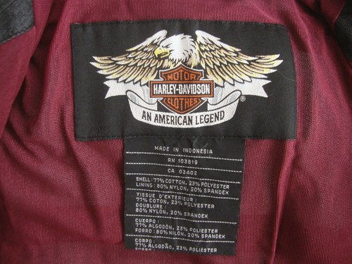 CHAQUETA VAQUERA ELÁSTICA NEGRA HARLEY DAVIDSON NEGRA CON CREMALLERAS TONO PLATEADO TALLA M - Imagen 4 de 8