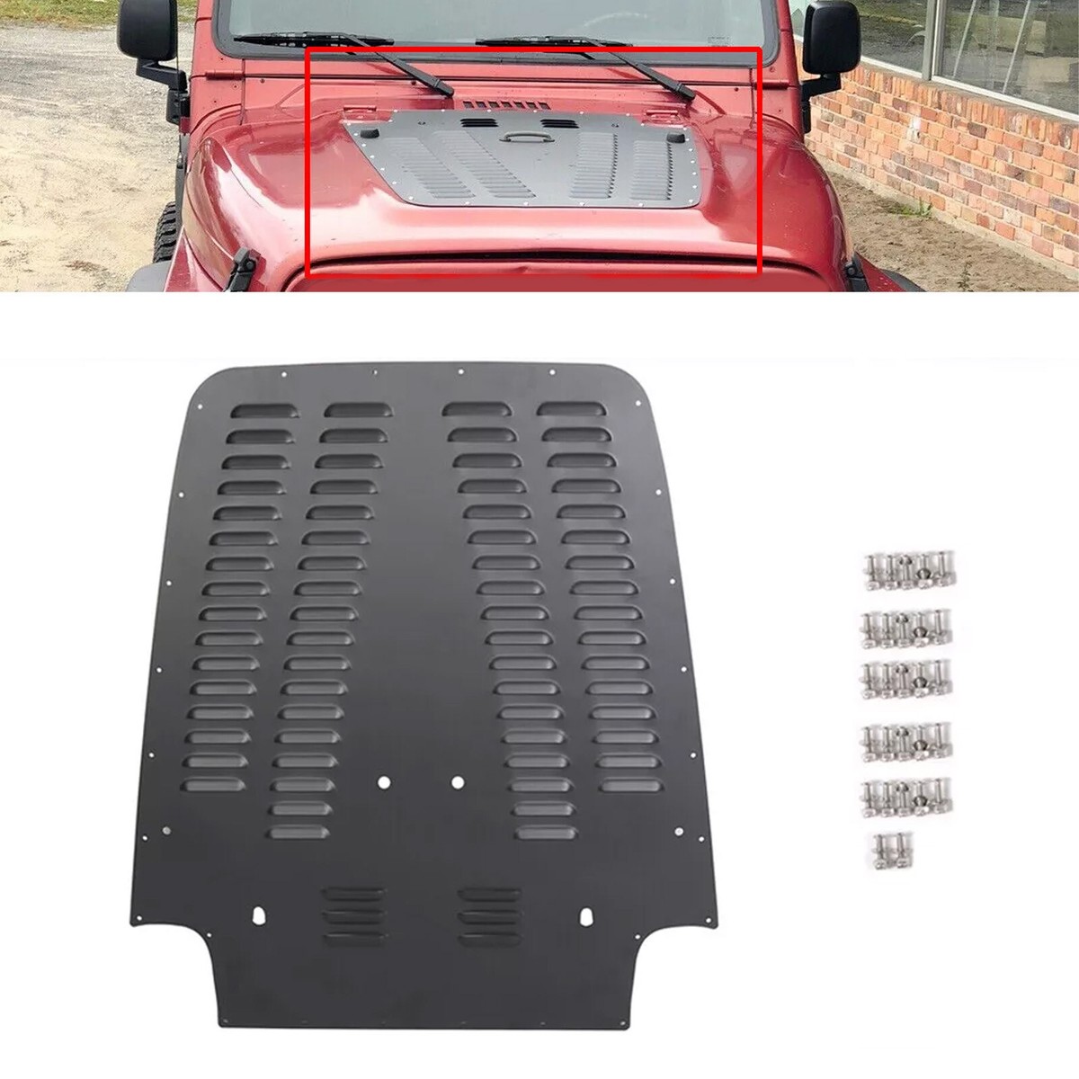 1997-2002 Jeep Wrangler TJ Front Vented Louver Hood Panel For